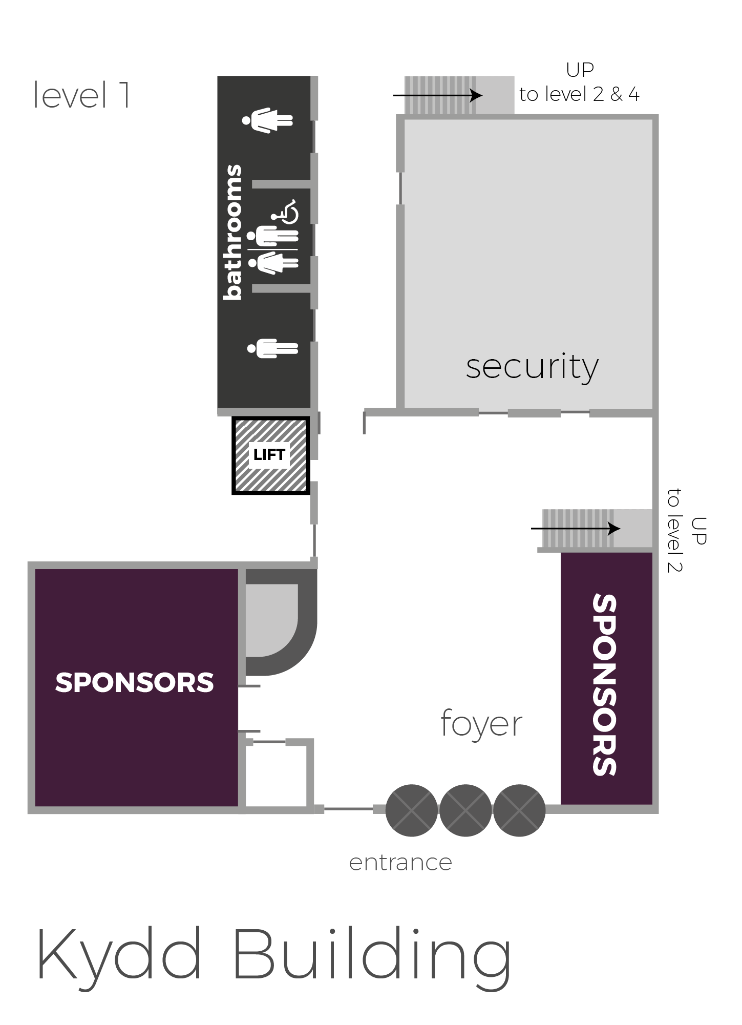 Map of the Kydd Building Level 1